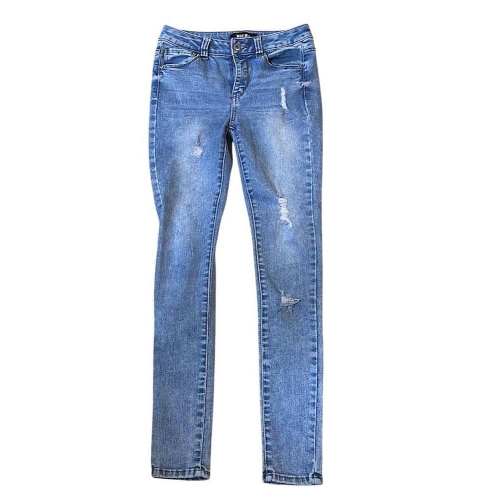 Wax Jeans Size 0/24 Skinny Butt I Love You Stretch Light Wash Distressed Stretch